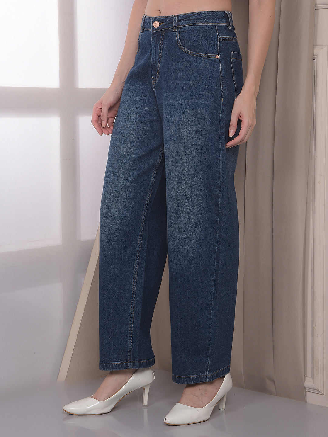 Blue Barrel Fit Jeans