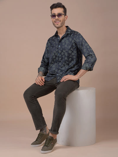 Green Floral Print Shirt