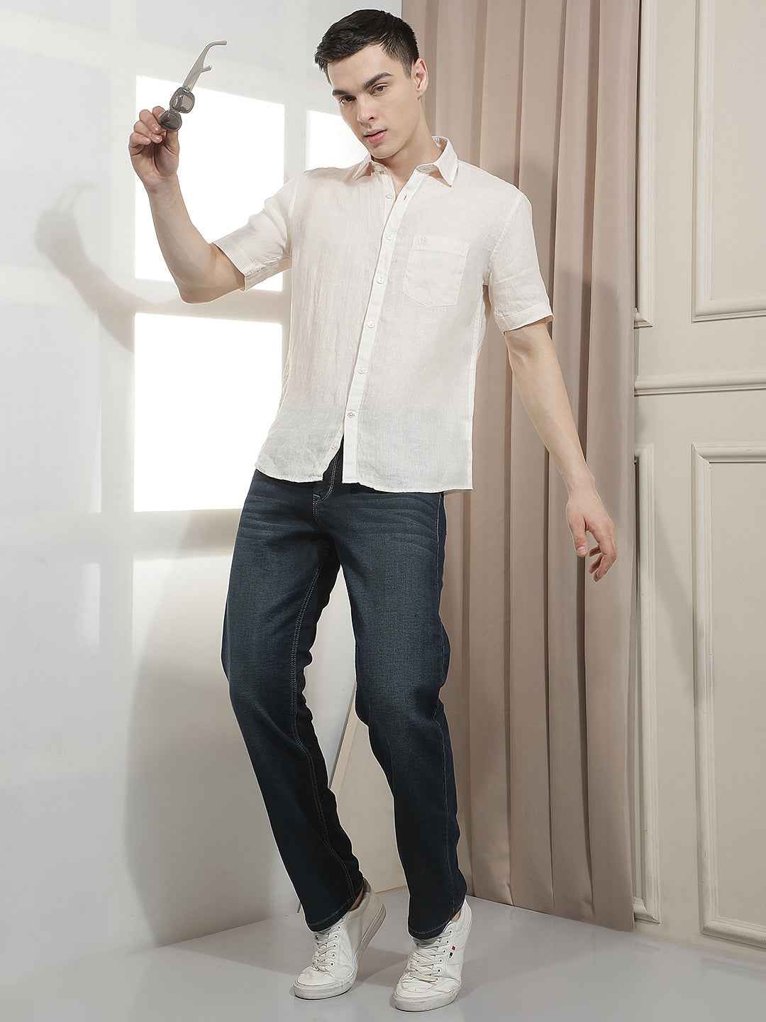Navy Blue Straight Jeans