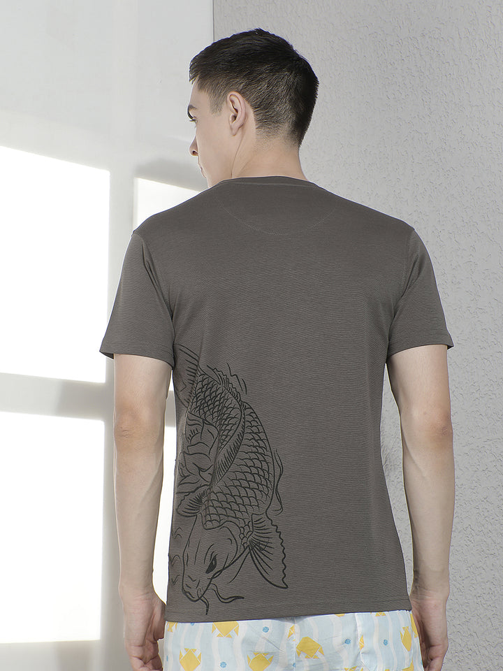 Grey Graphic Printed T-Shirt