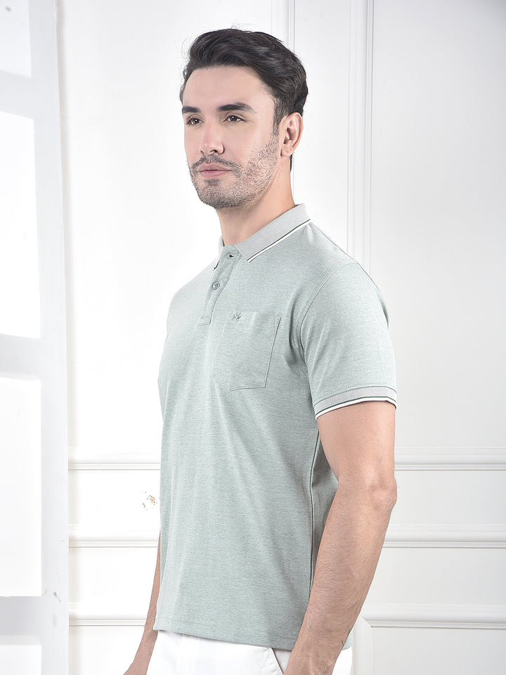 Green Polo Neck T-Shirt