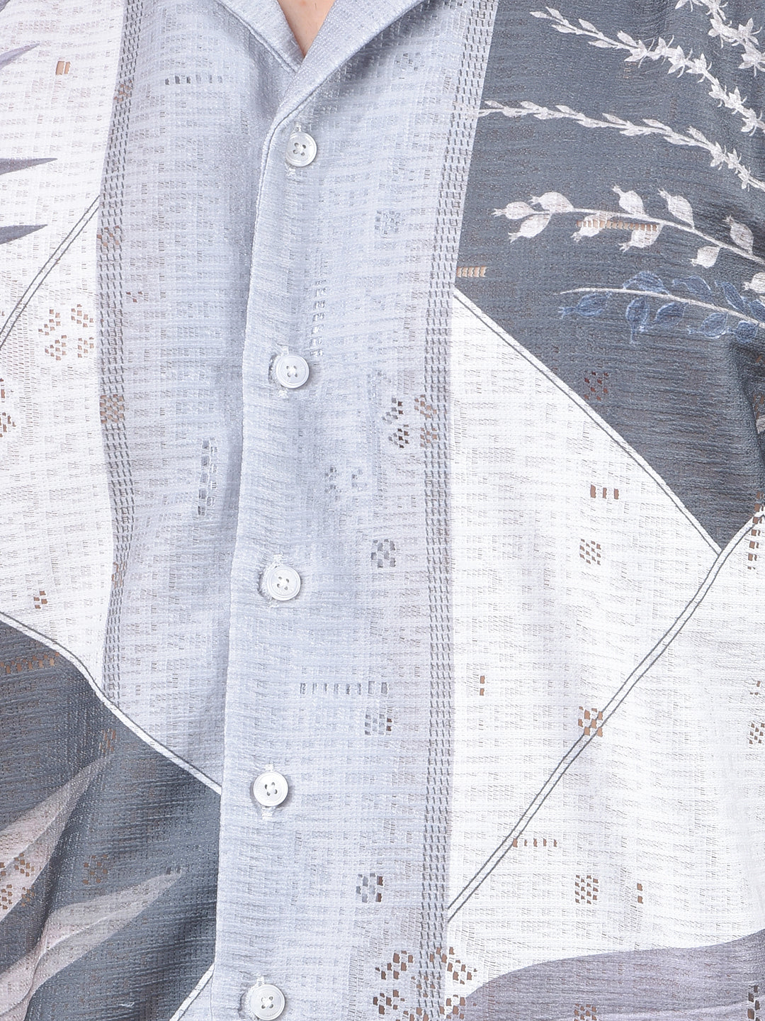 Off White Graphic Print Cuban Collar Shirt-Men Shirts-Crimsoune Club