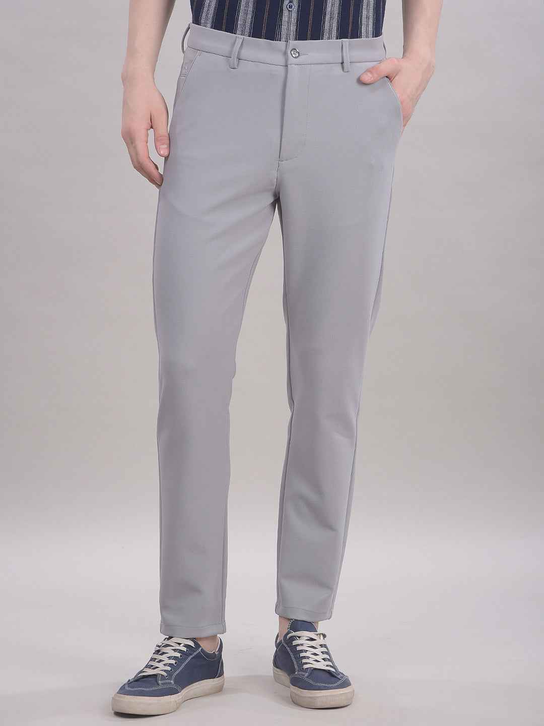 Street Grey Knit Trousers