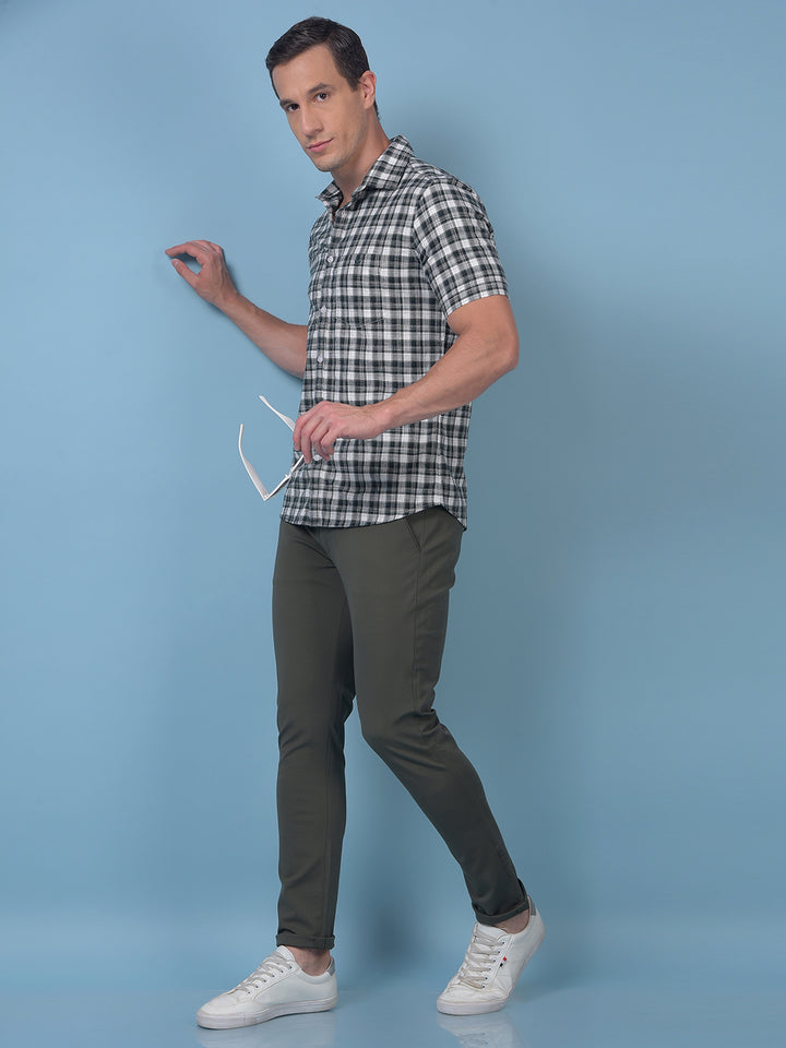 Green Checked 100% Cotton Shirt