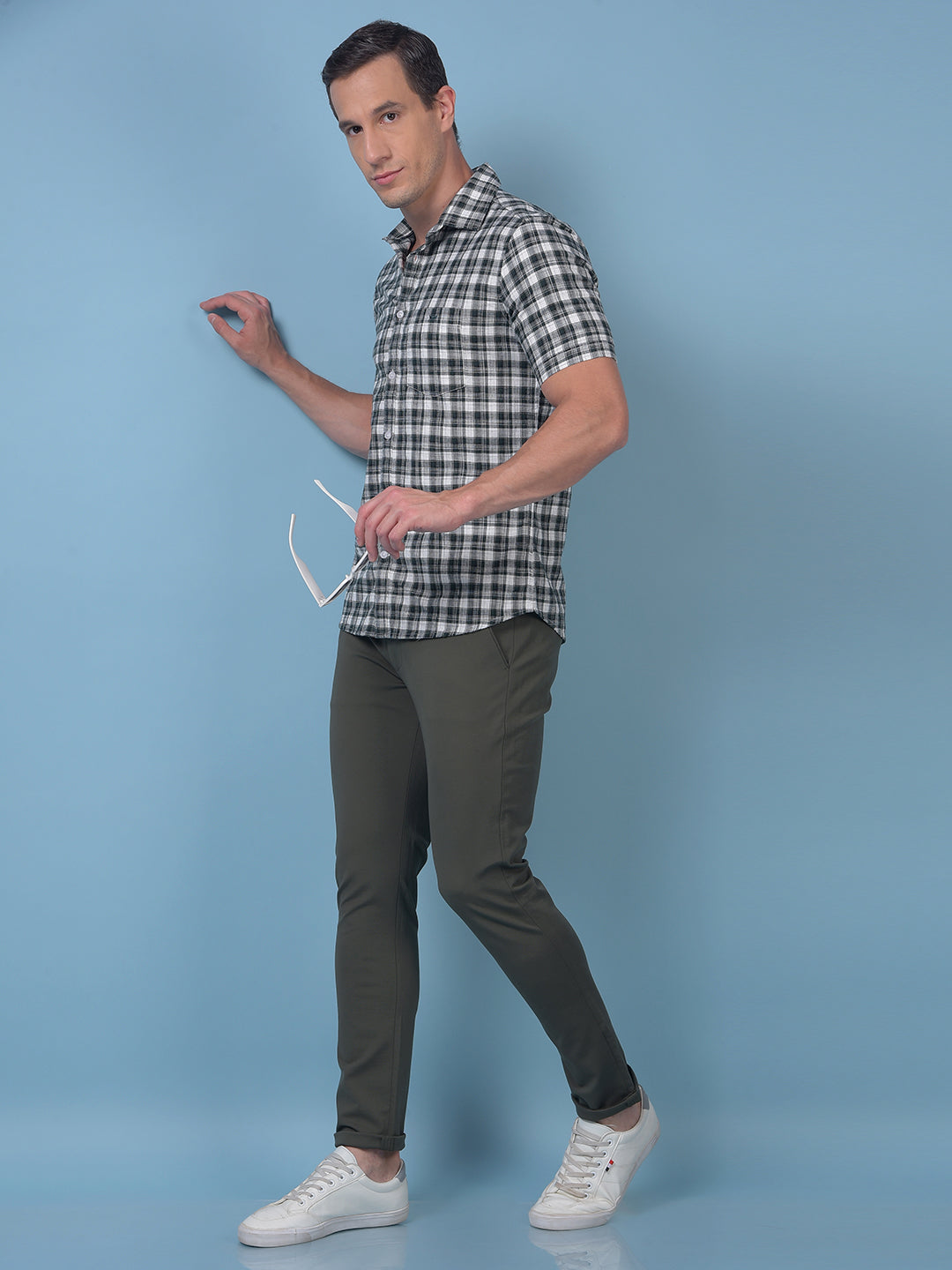 Green Checked 100% Cotton Shirt