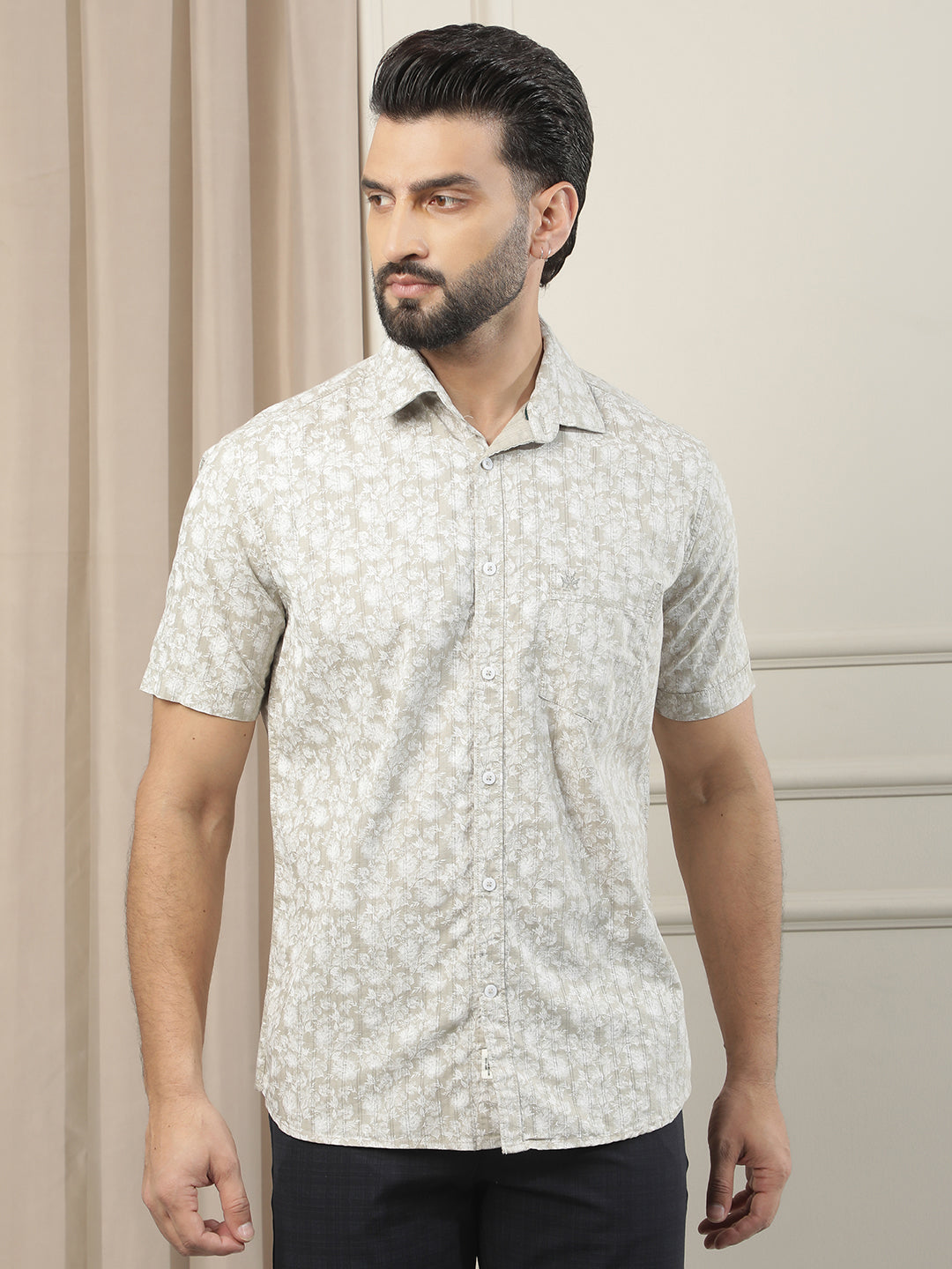 Green Floral Print Shirt
