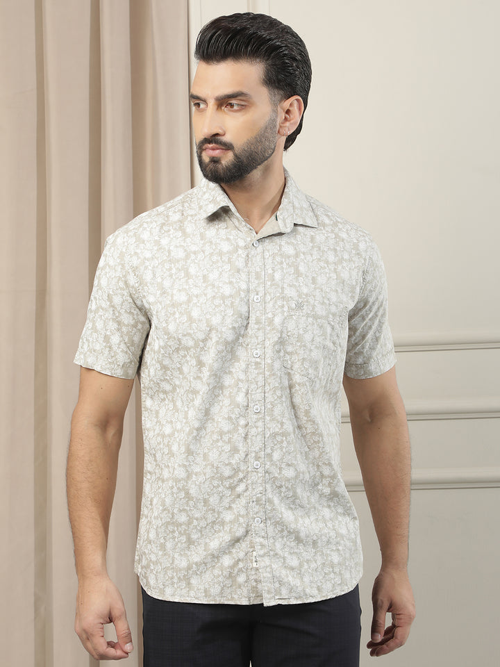 Green Floral Print Shirt