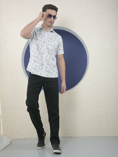 Grey Floral Printed Shirt