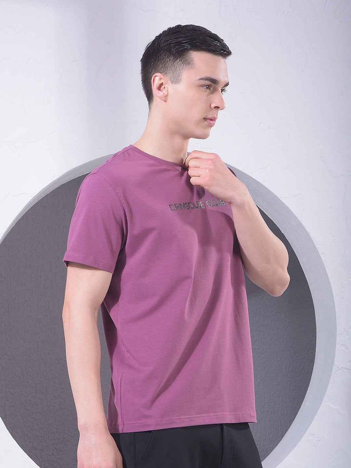 Purple Typographic Print T-Shirt