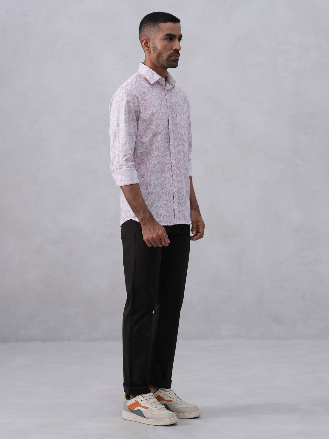 Light Pink Swirl Print Shirt