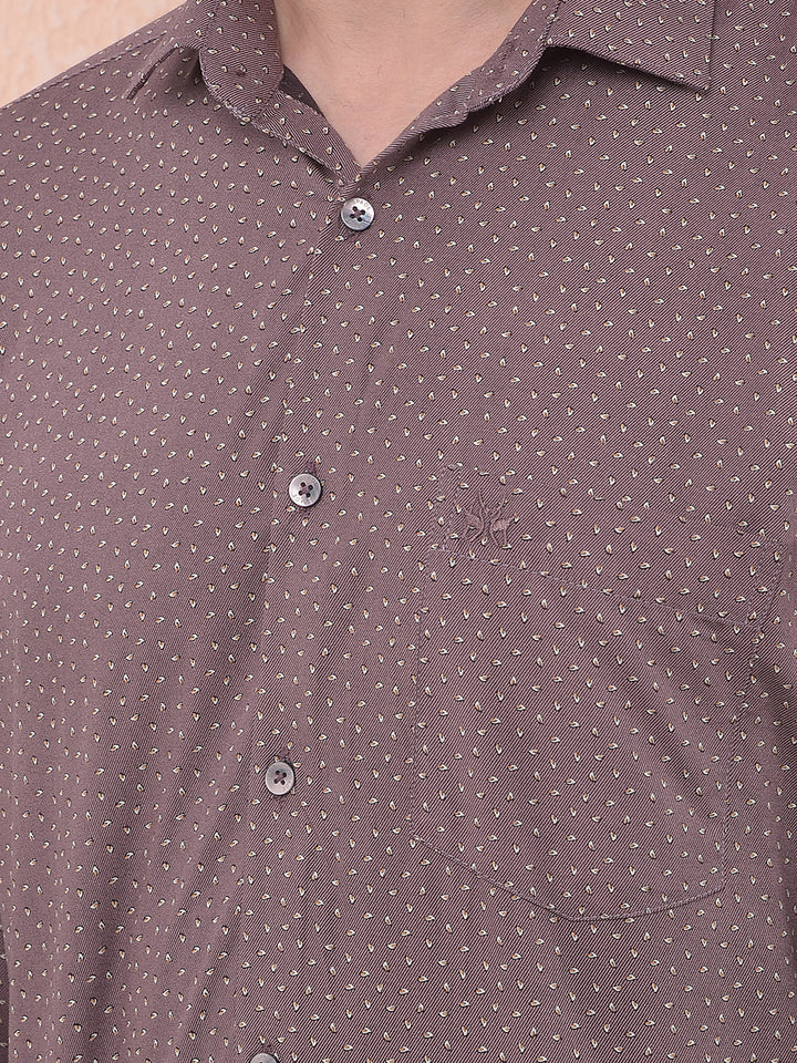 Earth Brown Statement Print Shirt