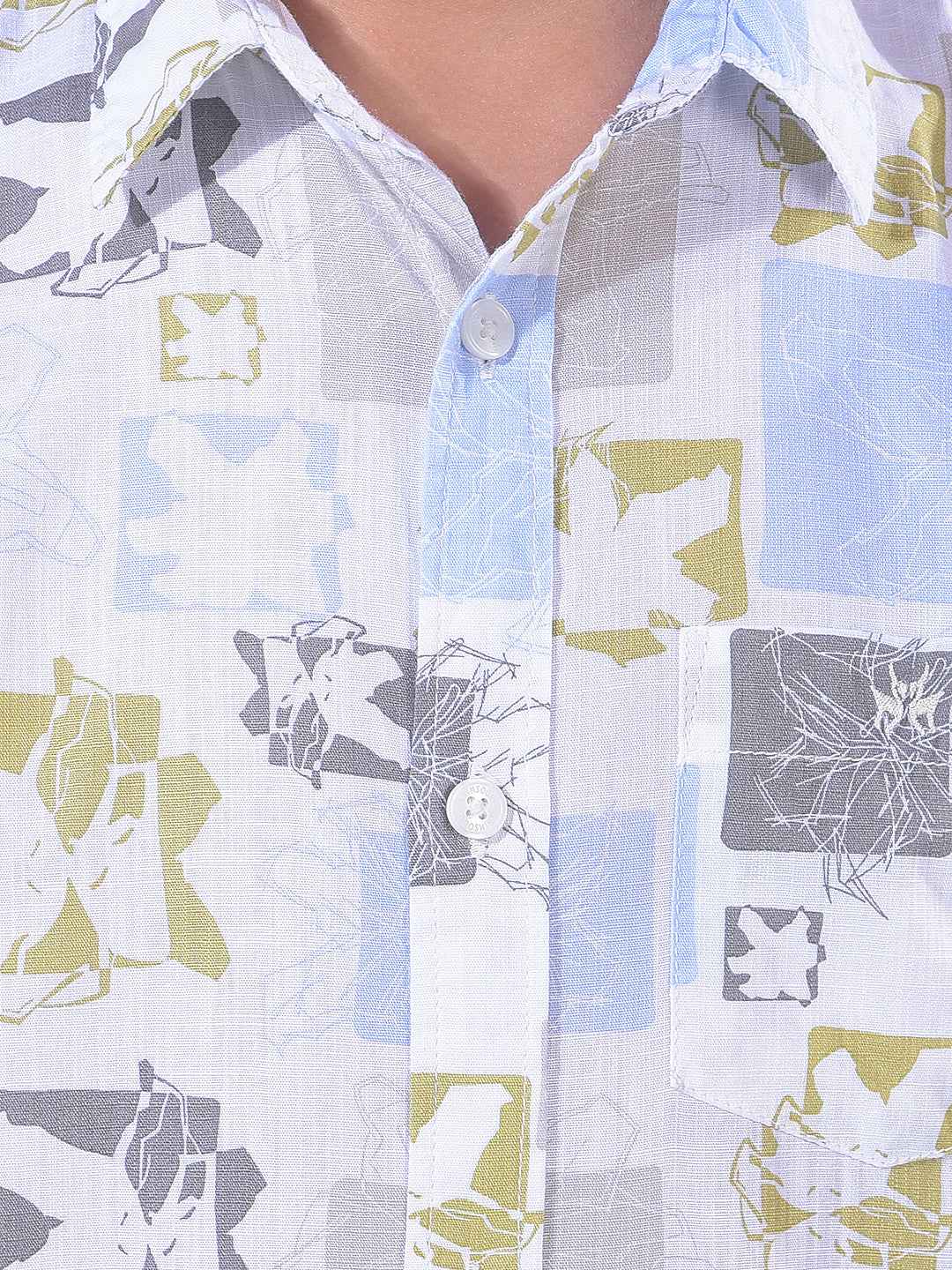 White Printed 100% Cotton Shirt