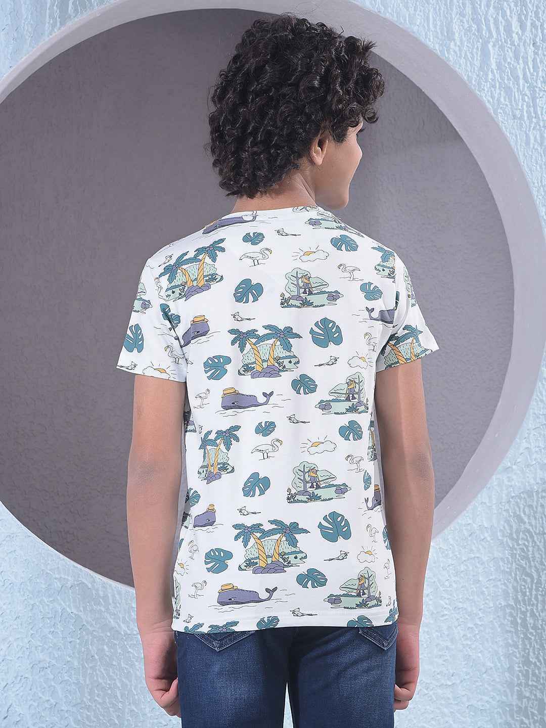 White Graphic Print T-Shirt