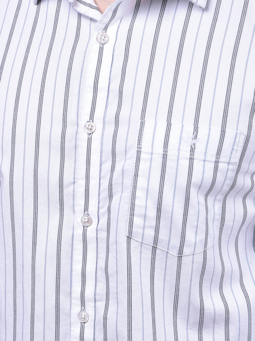 White Vertical Stripes 100% Cotton Shirt
