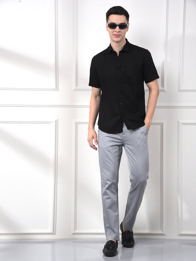Soft Washed Linen Black Shirt