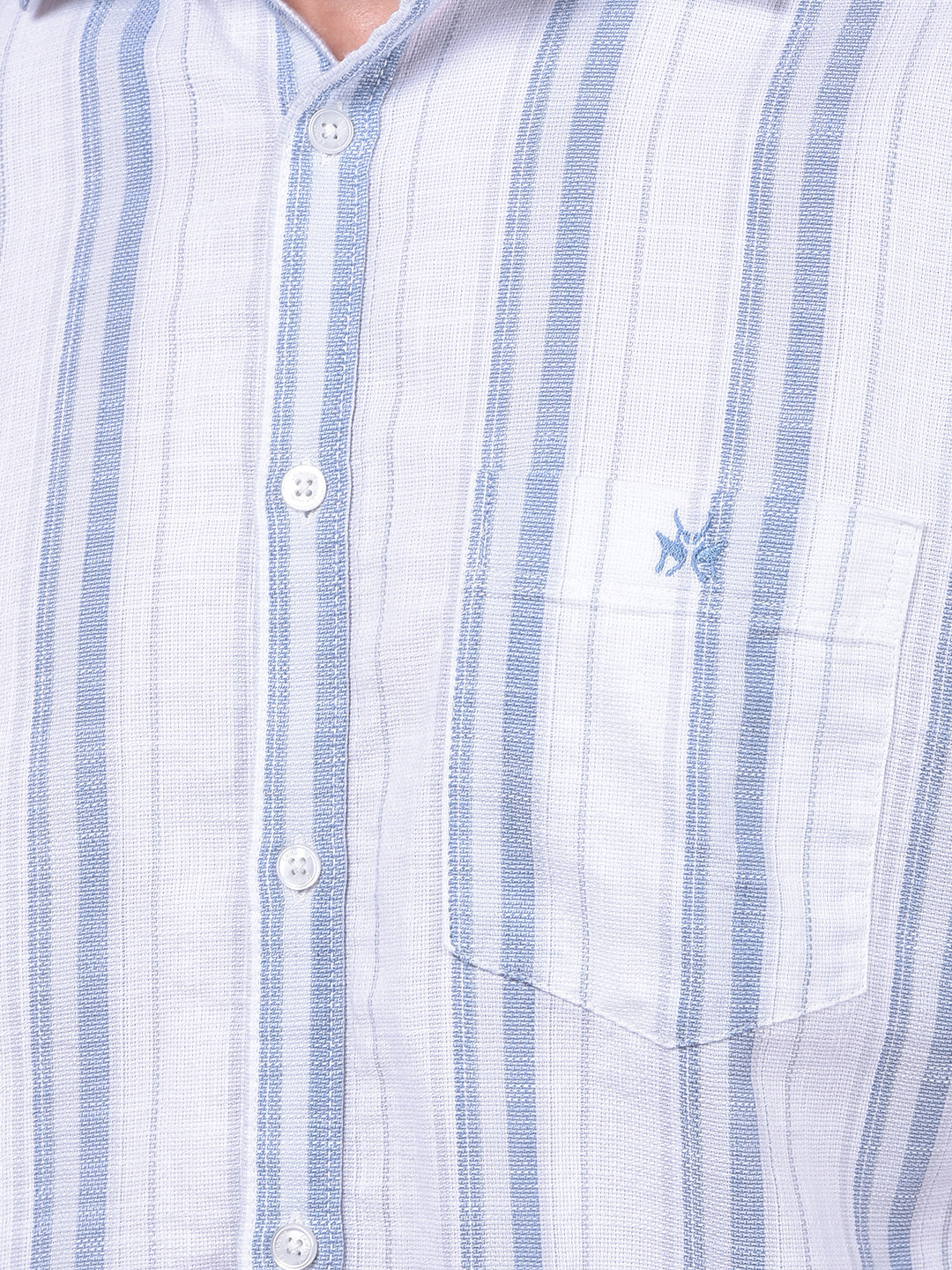 Blue Vertical Stripes 100% Cotton Shirt