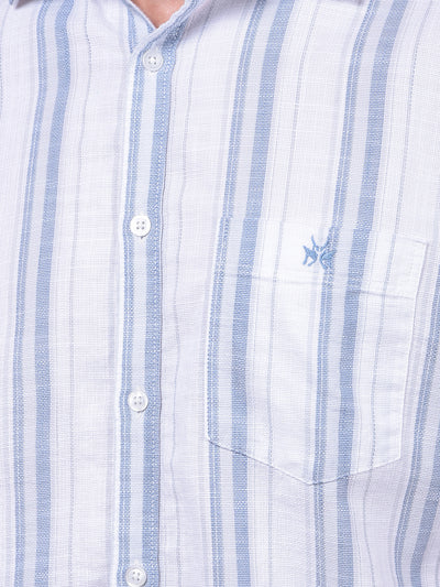 Blue Vertical Stripes 100% Cotton Shirt