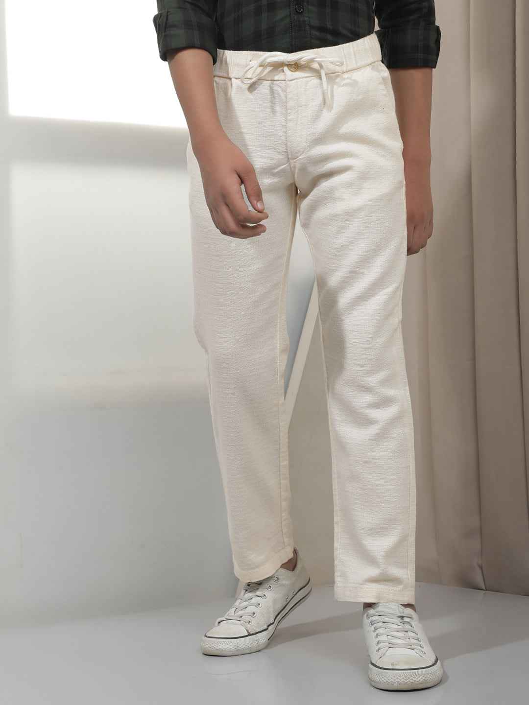 Cream 100% Cotton Trousers
