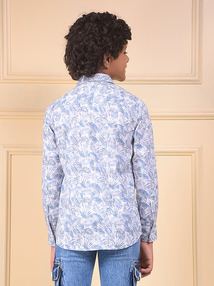 Blue Floral Print Shirt