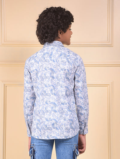 Blue Floral Print Shirt