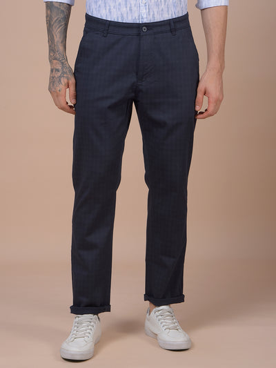Navy Blue Printed Trousers