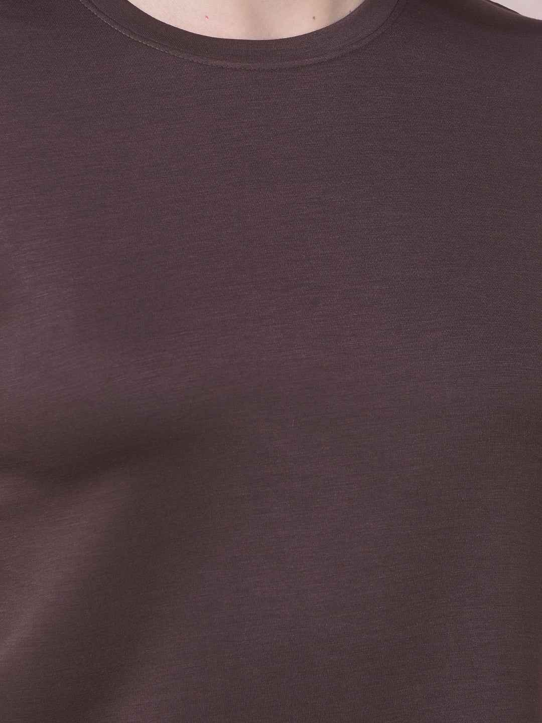 QuillMocha Brown Cropped Tee