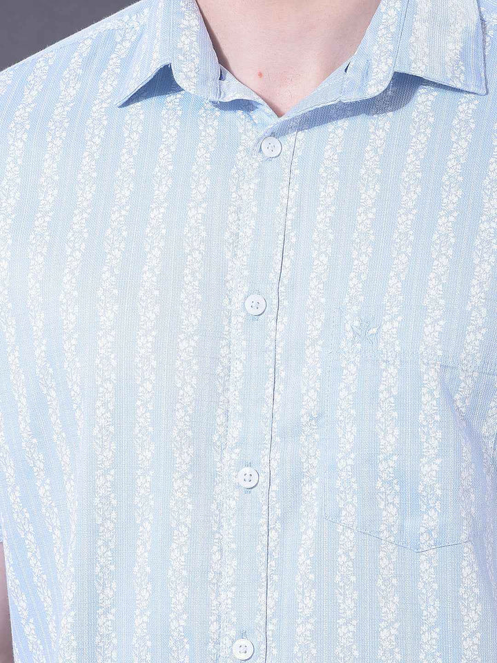 Blue Vertical Striped Shirt
