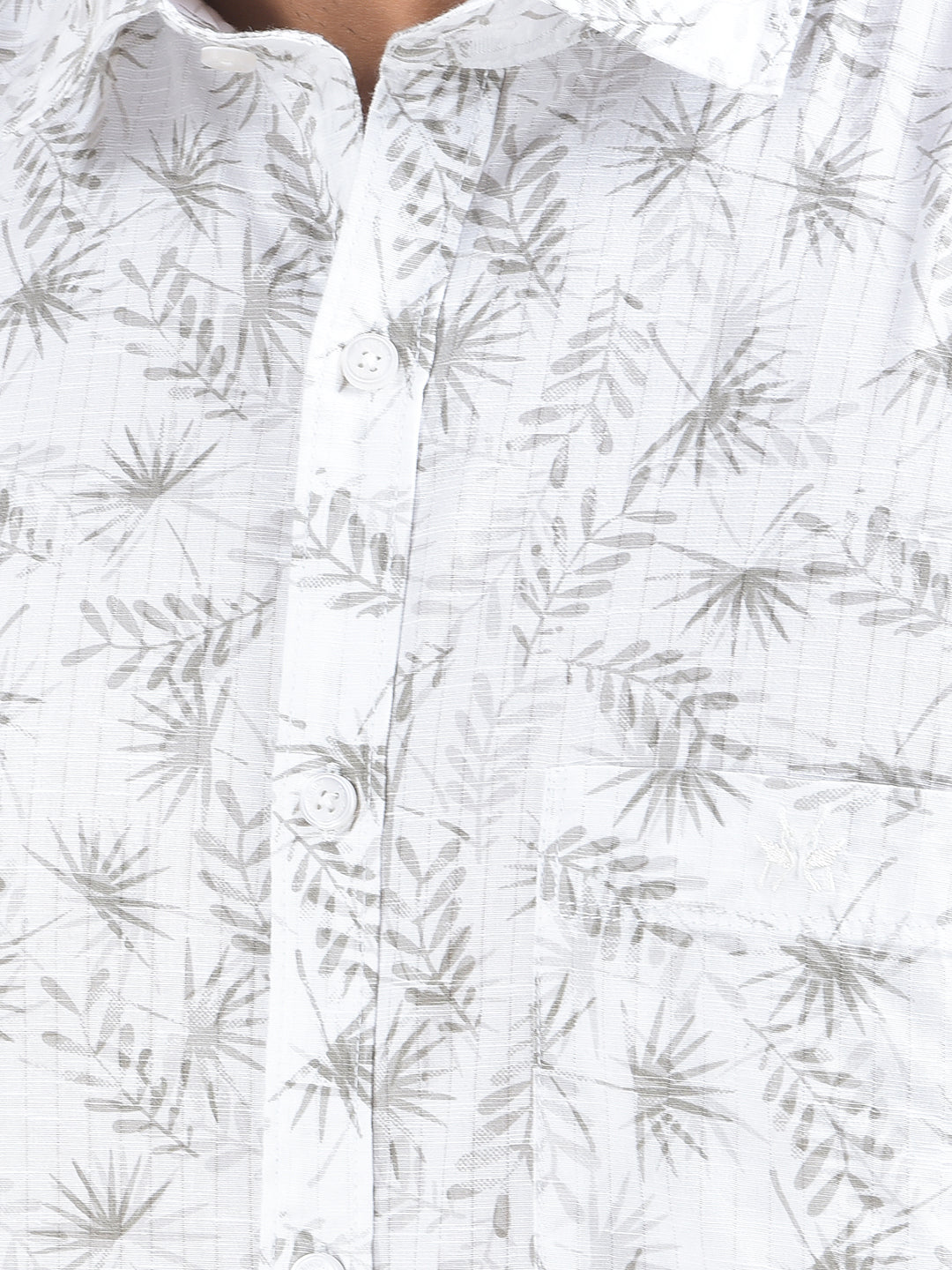 Clean Cut White Floral Print Shirt