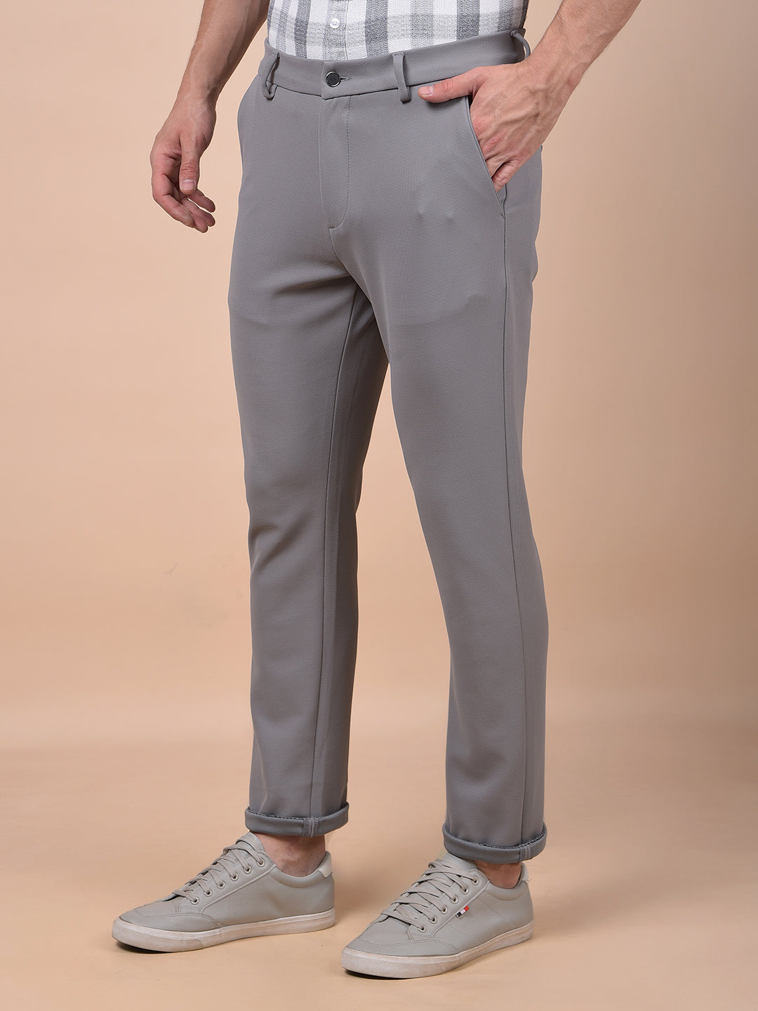 Sleek Silhouette Grey Knitted Trousers