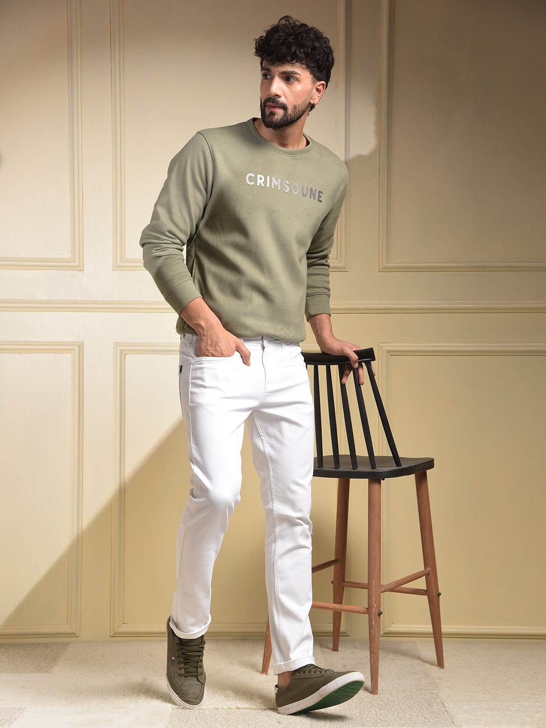 Green Embellished Sweatshirt