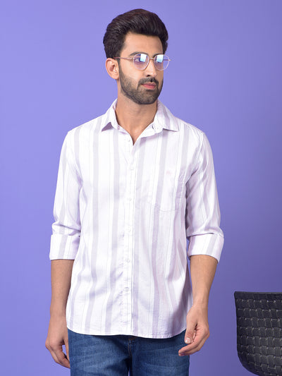 Pink Vertical Stripes 100% Cotton Shirt