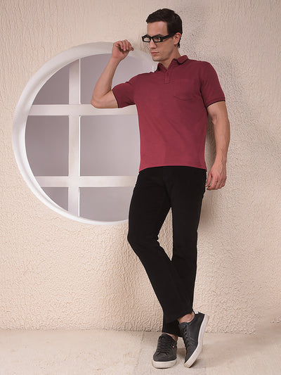 Black Straight Corduroy Trousers