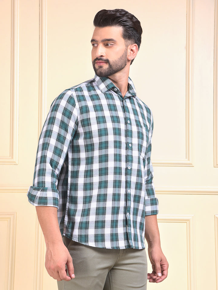 Green Checked 100% Cotton Shirt