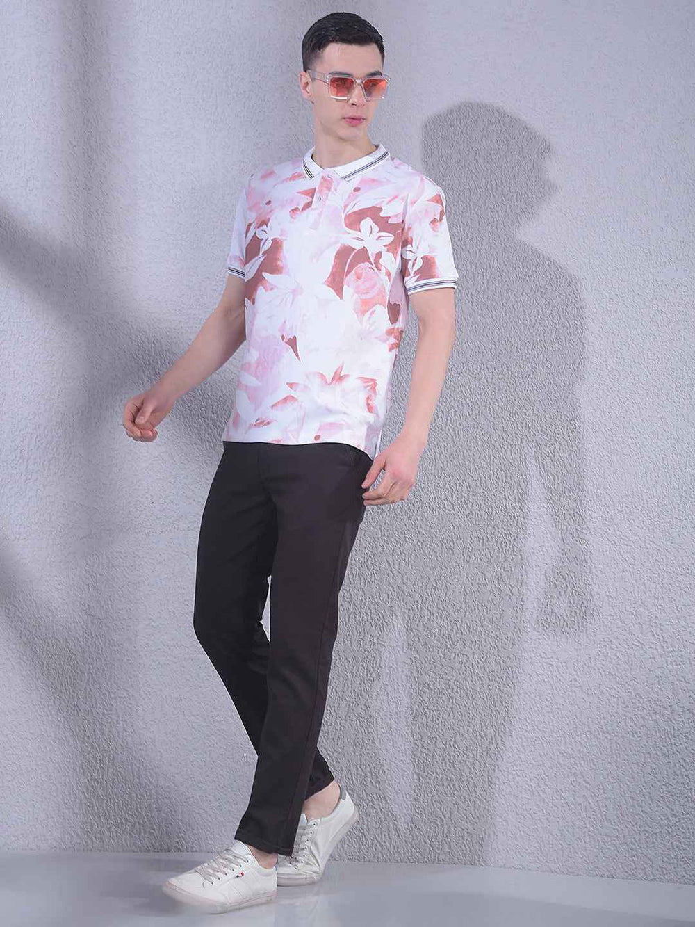 Pink Floral Print 100% Cotton T-Shirt