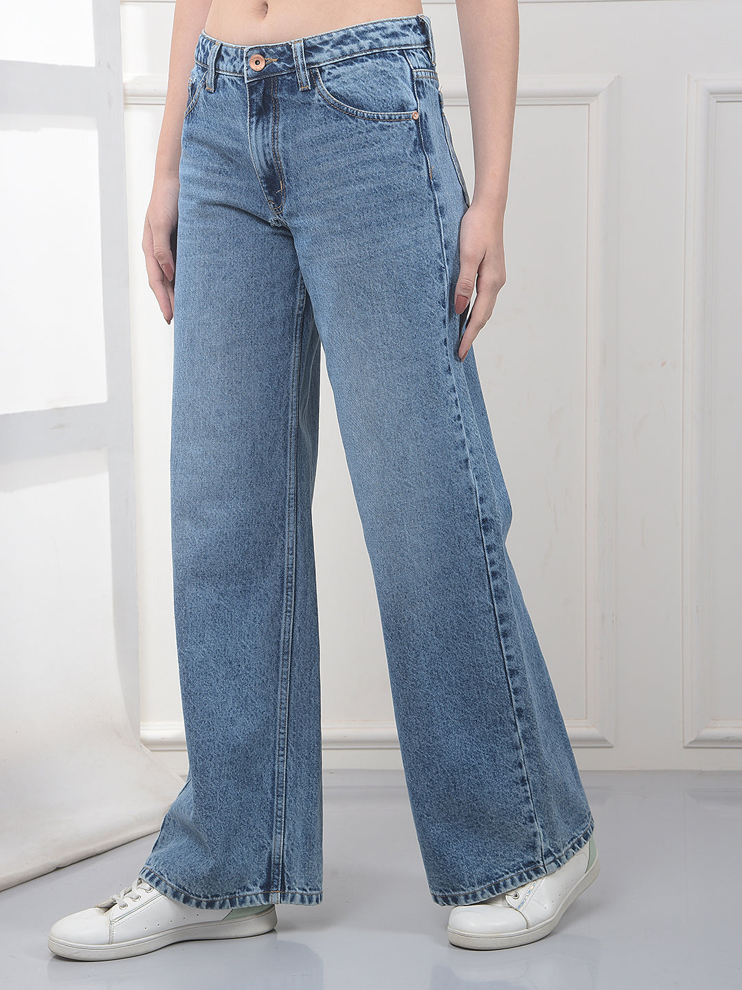 Effortless Blue Wide-Leg Jeans