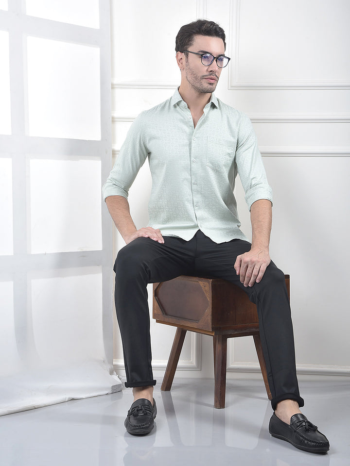 Green Jacquard 100% Cotton Shirt