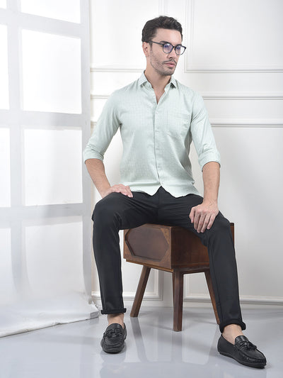 Green Jacquard 100% Cotton Shirt