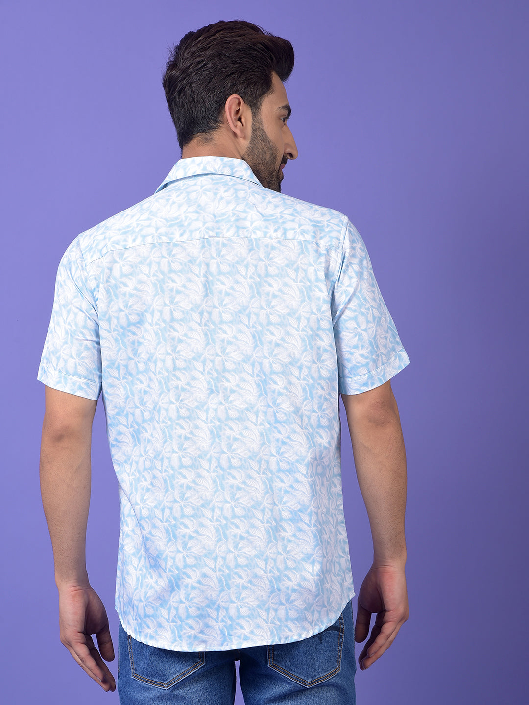 Blue Floral Print Shirt