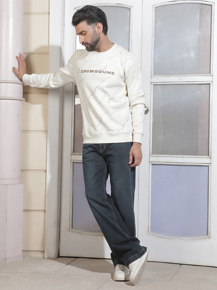 White Graphic Print Sweatshirt