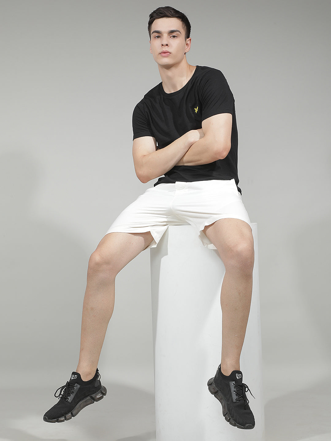 Tailored Crisp White Linen Shorts