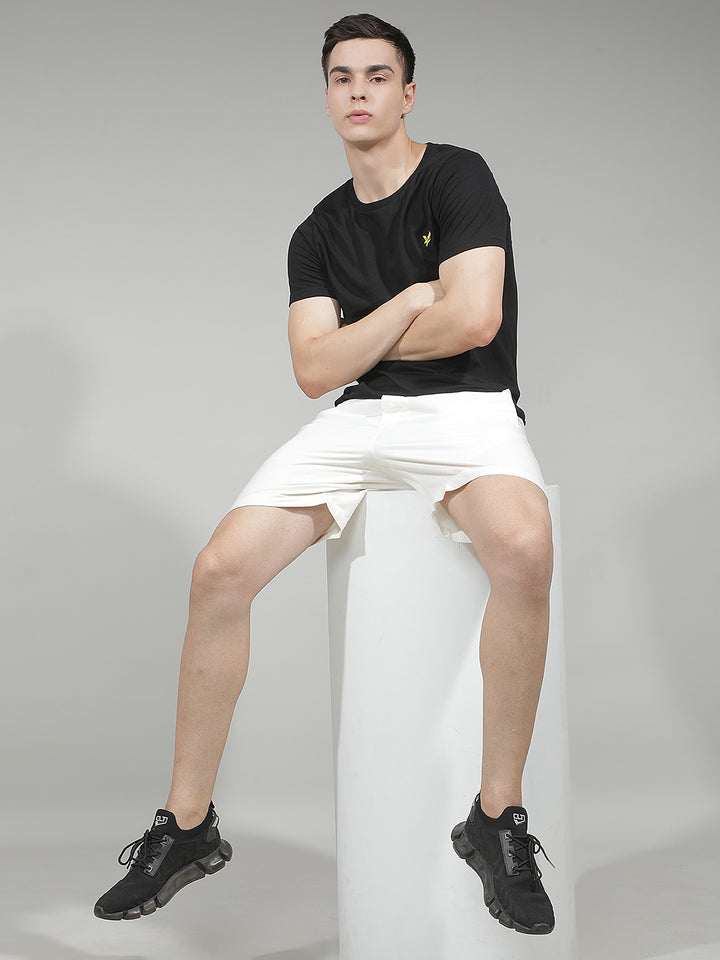 Tailored Crisp White Linen Shorts