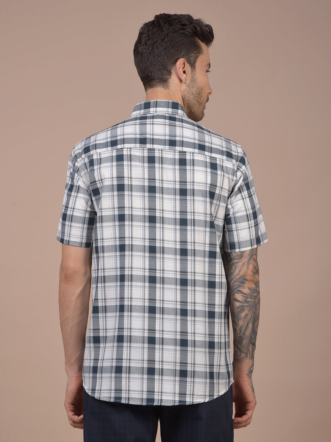 Grey Checked 100% Cotton Shirt