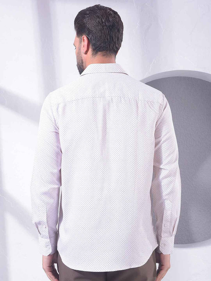 Beige Creative Printed Shirt