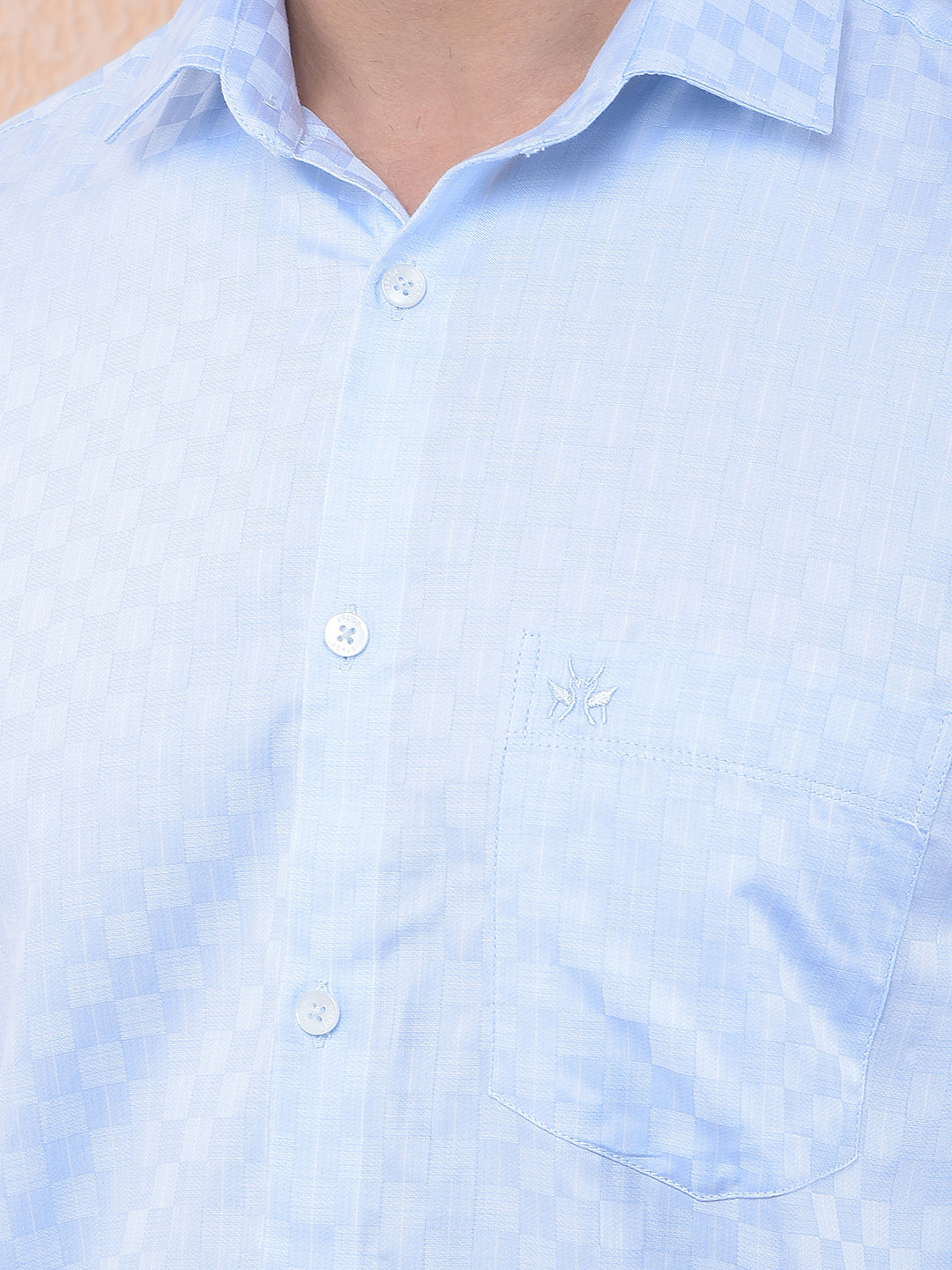 Blue Printed 100% Cotton Shirt