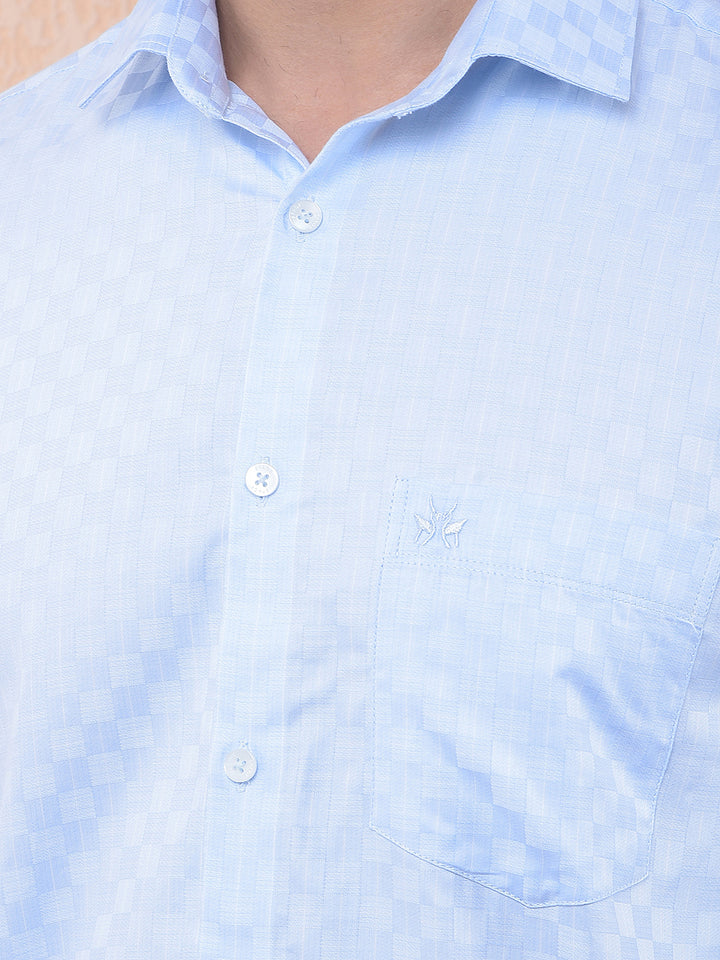 Blue Printed 100% Cotton Shirt
