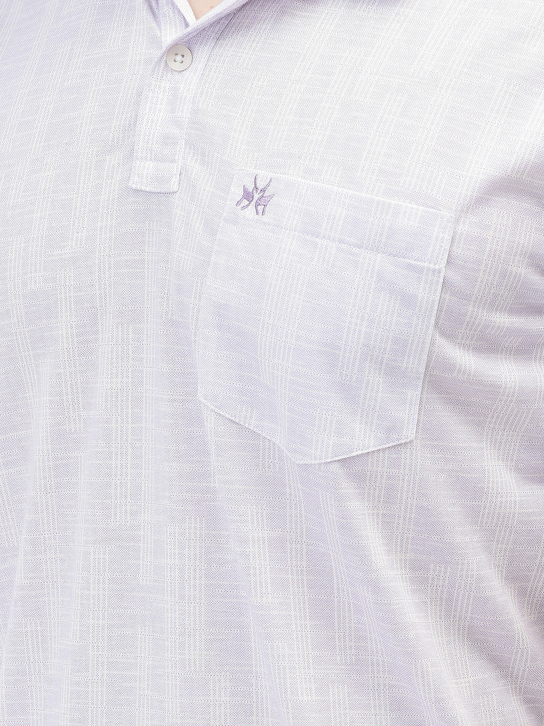 Purple Printed Polo Neck T-Shirt