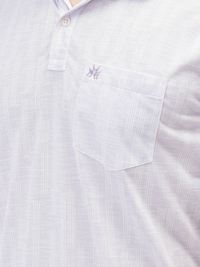 Purple Printed Polo Neck T-Shirt