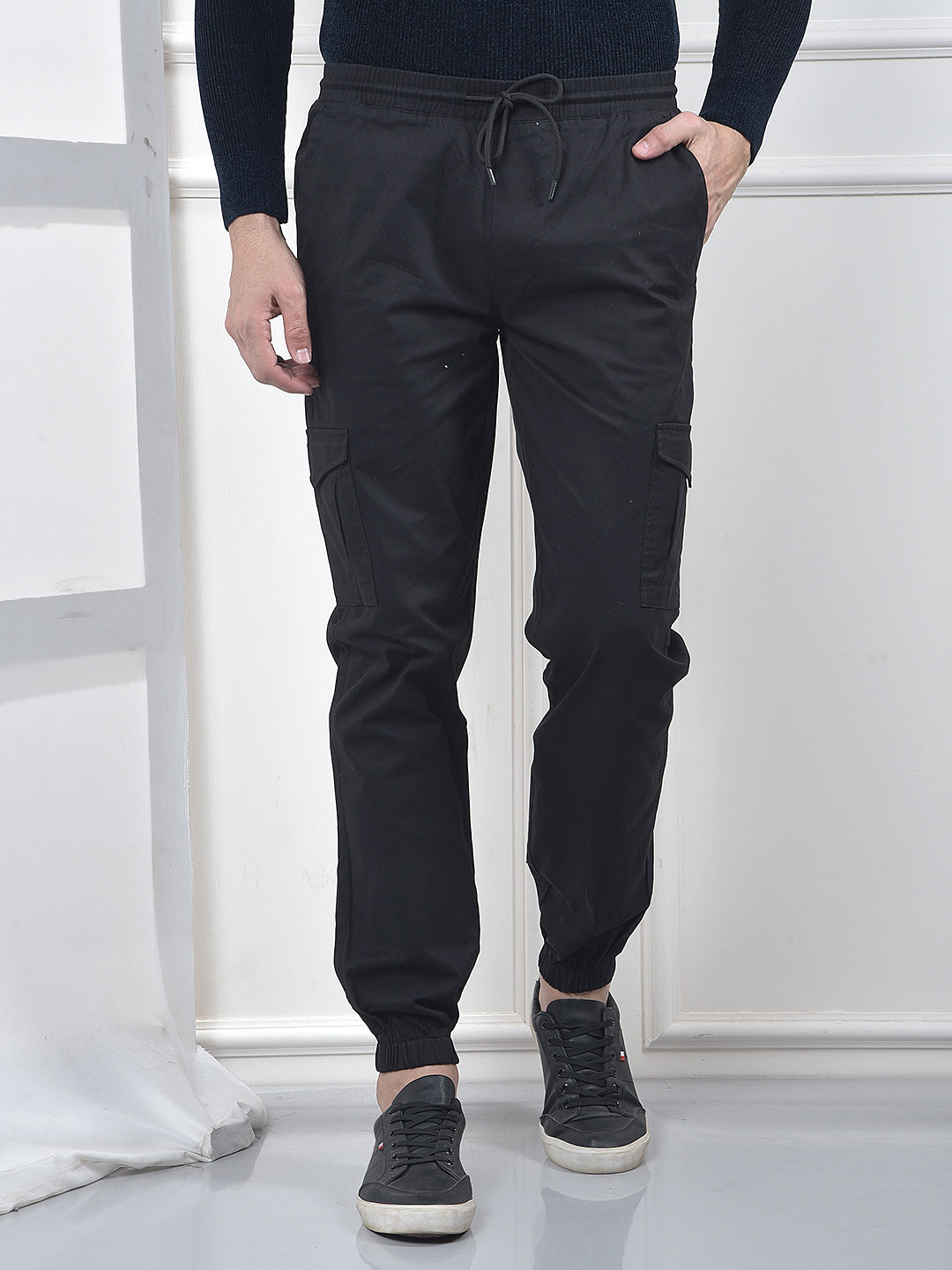 Chic Black Cargo Joggers