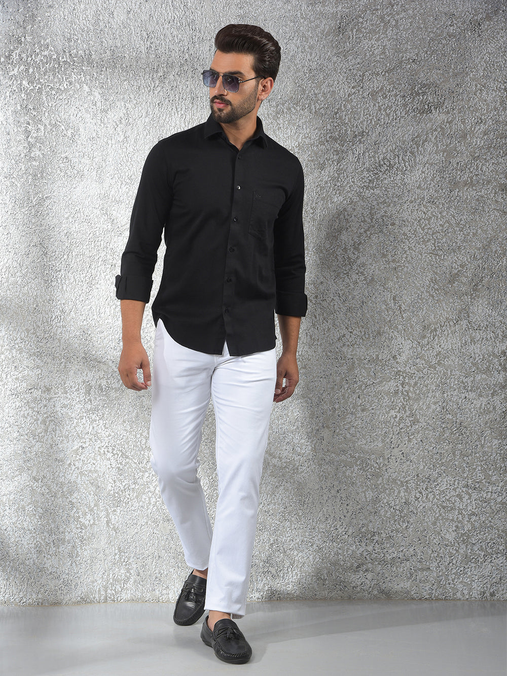 Sharp Fit Black Shirt