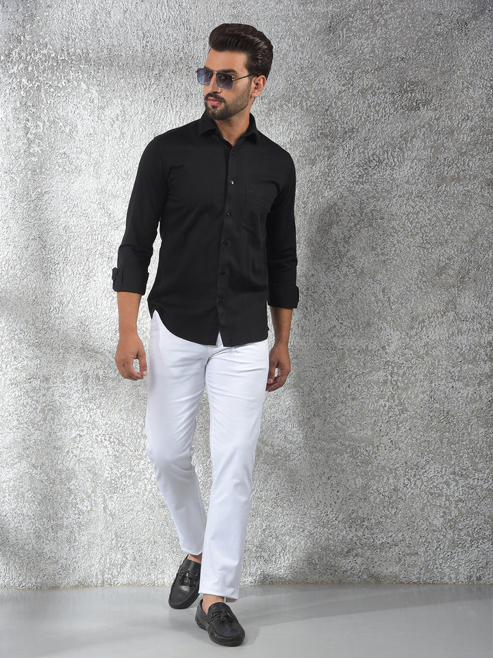 Sharp Fit Black Shirt